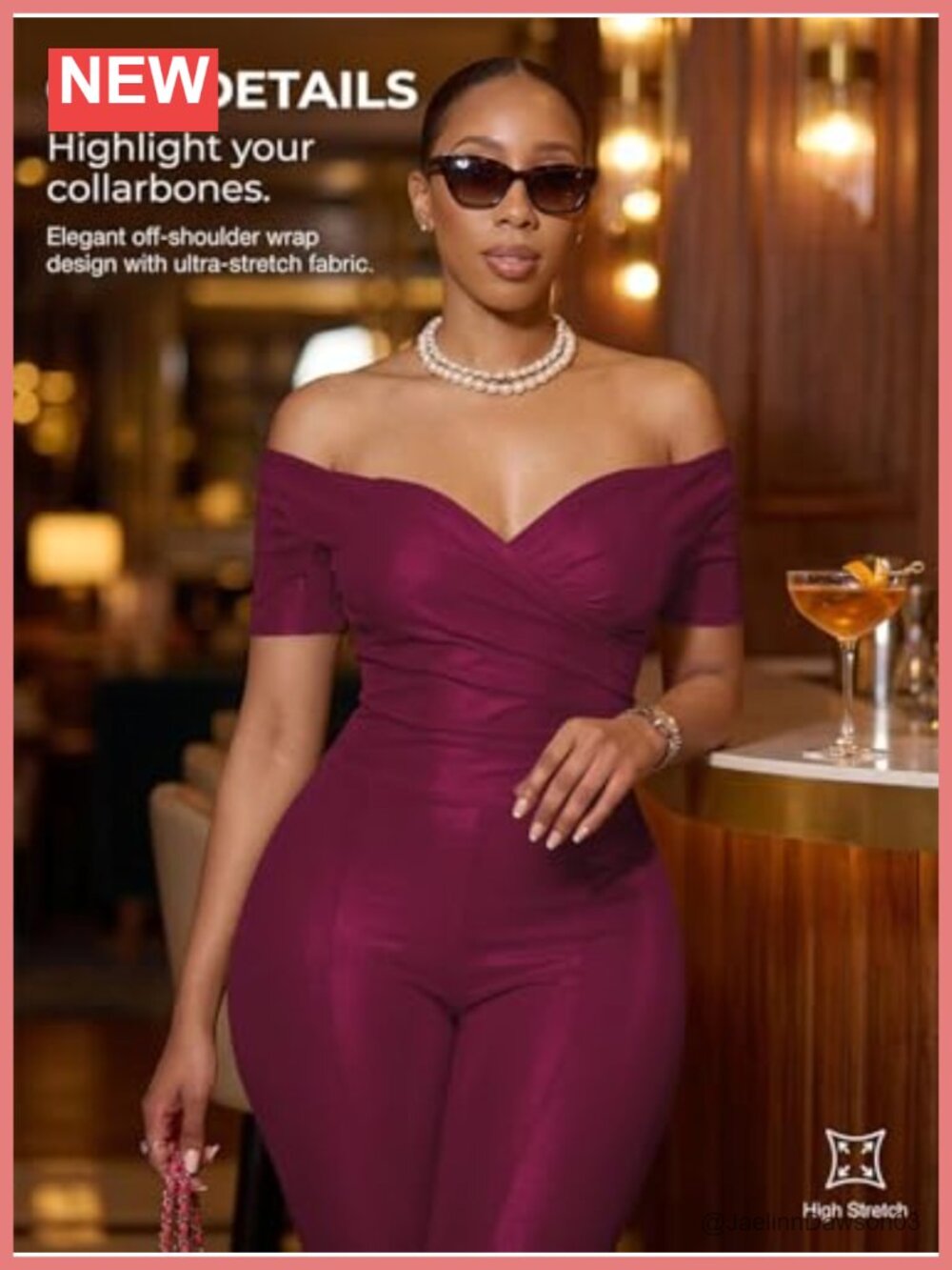 Off Shoulder Ruched Top & Flared Pants Set - Picture 4 of 6